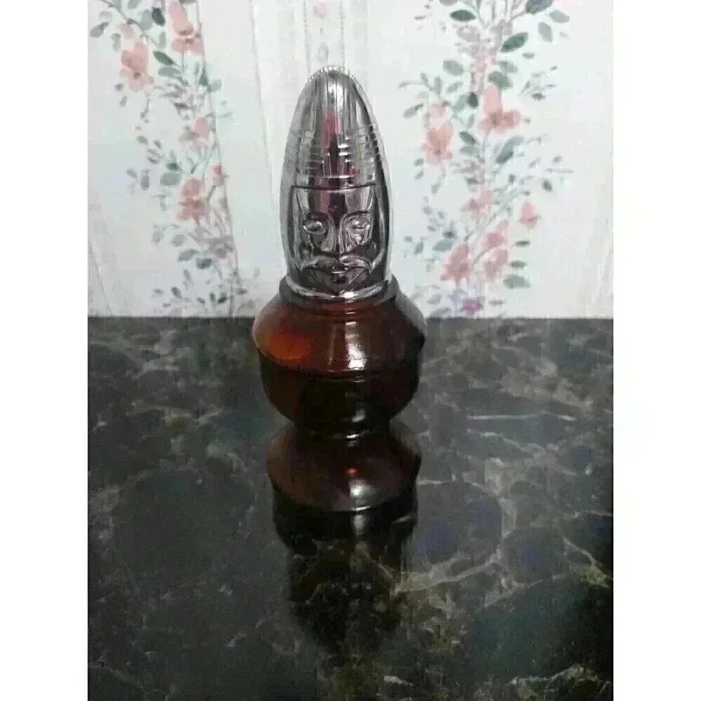 AVON DECANTER AMBER CHESS PIECE THE BISHOP EMPTY